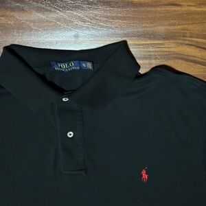 Polo Ralph Lauren XLT Tall Black Polo Shirt Red Pony
